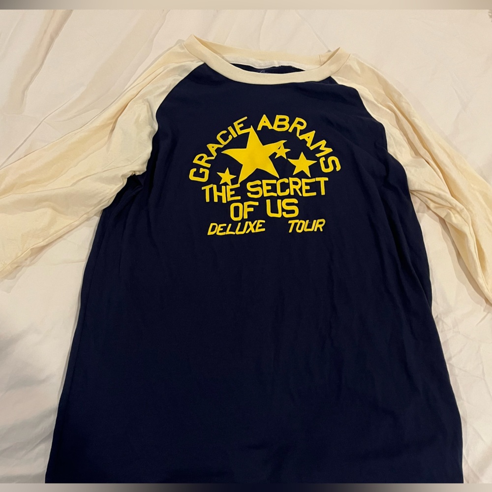 Gracie Abrams Merch Navy and Yellow Raglan Tee